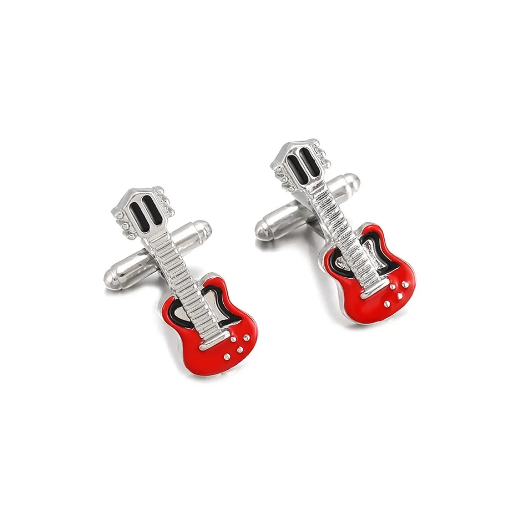Fashion Treble Clef Guitar Cuff Links Piano Drum Music Note Sleeve Button Saxophone Punk Music Instrument Series Cufflinks Men