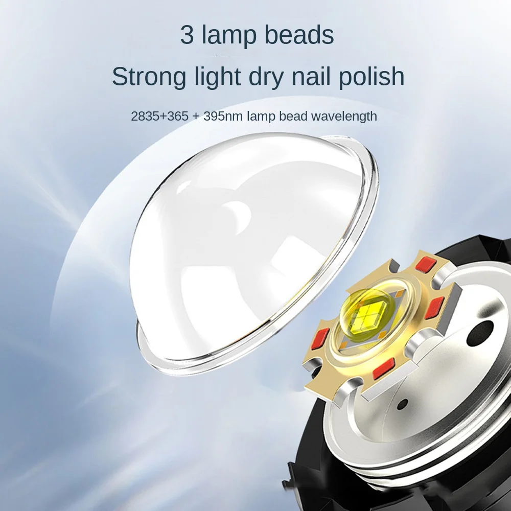 Adjustable Portable Nail Dryer Lamp Cute Rabbit Shape 3 LED Lights Handheld UV LED Light Flexible Quick Drying