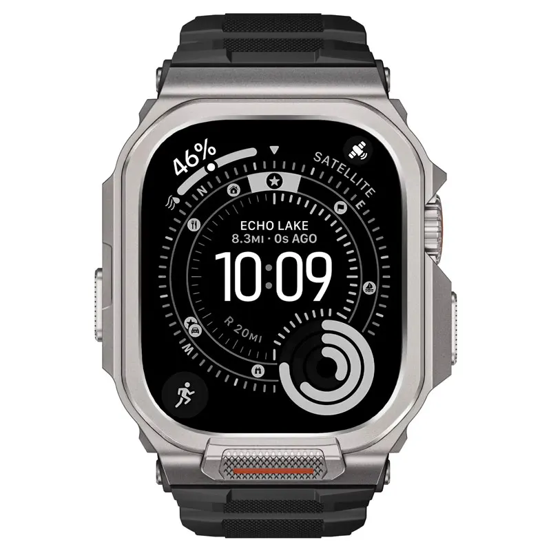 Case+Strap for Apple Watch Ultra 3 2 49mm Modification Kit Strap Iwatch Ultra 3 2 1 49mm Silicone Bracelet+Metal Case Accessory