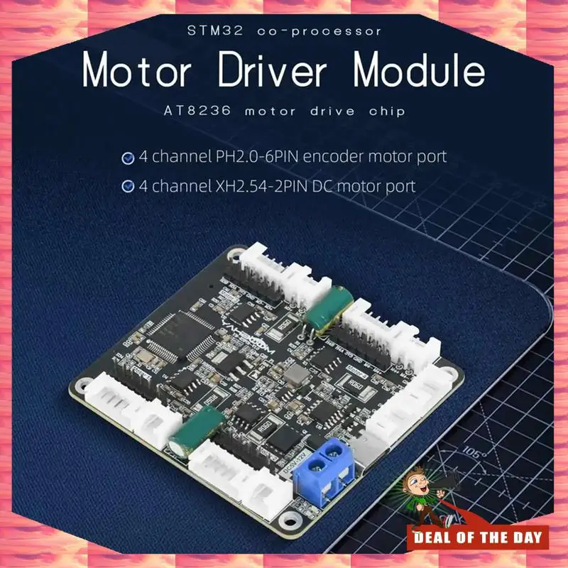 

24-часовая доставка, четырехсторонний энкодер, плата привода двигателя AT8236, интеллектуальная плата привода автомобиля, модуль схемы регулировки напряжения