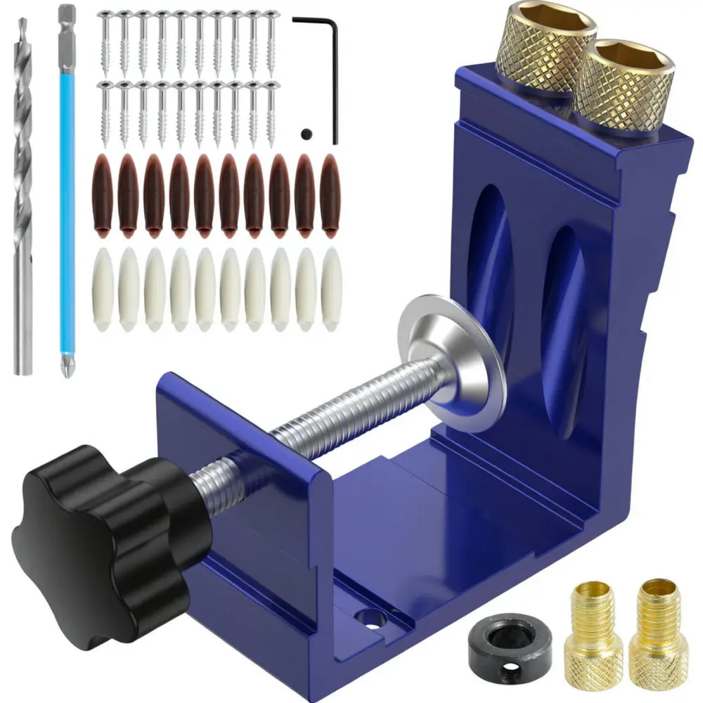 For For LIAN 15 Degree Pocket Hole Jig Drill Guide Locator Woodworking Tool Carpentry Angle Jointer For Board Assembly