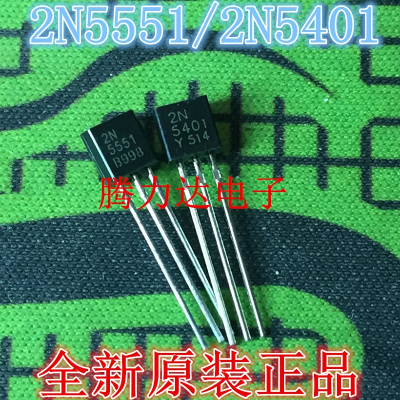 100PCS Free Shipping 2N5551 2N5401 5551 5401 TO-92 (50PCS* 2N5401+50PCS* 2N5551 ) Bipolar Transistors - BJT PNP Gen Pr Amp