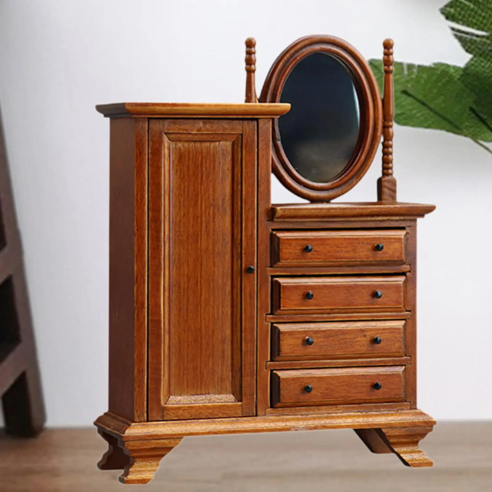 Toaletka dla lalek w skali 1:12, drewniana ozdoba do domku dla lalek, gładka mała miniaturowa scena, model mebli do domku dla lalek.