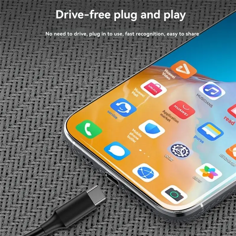 DT21 USB C to USB 3.0 Adapter Type-C OTG Cable for Phone Tablet Connect USB Flash Drive Keyboard Mouse Black PVC