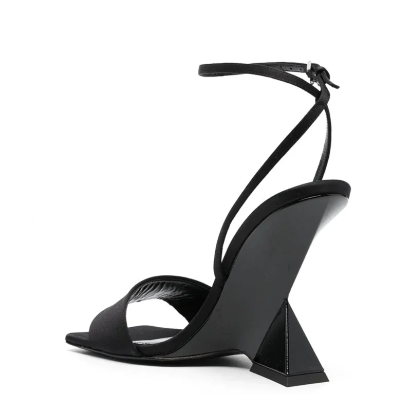 2026 Summer New Open Toe Thick Heel Square Head Shaped Sandals Design Wide High Heel Slippers 34-43 Women's Shoes