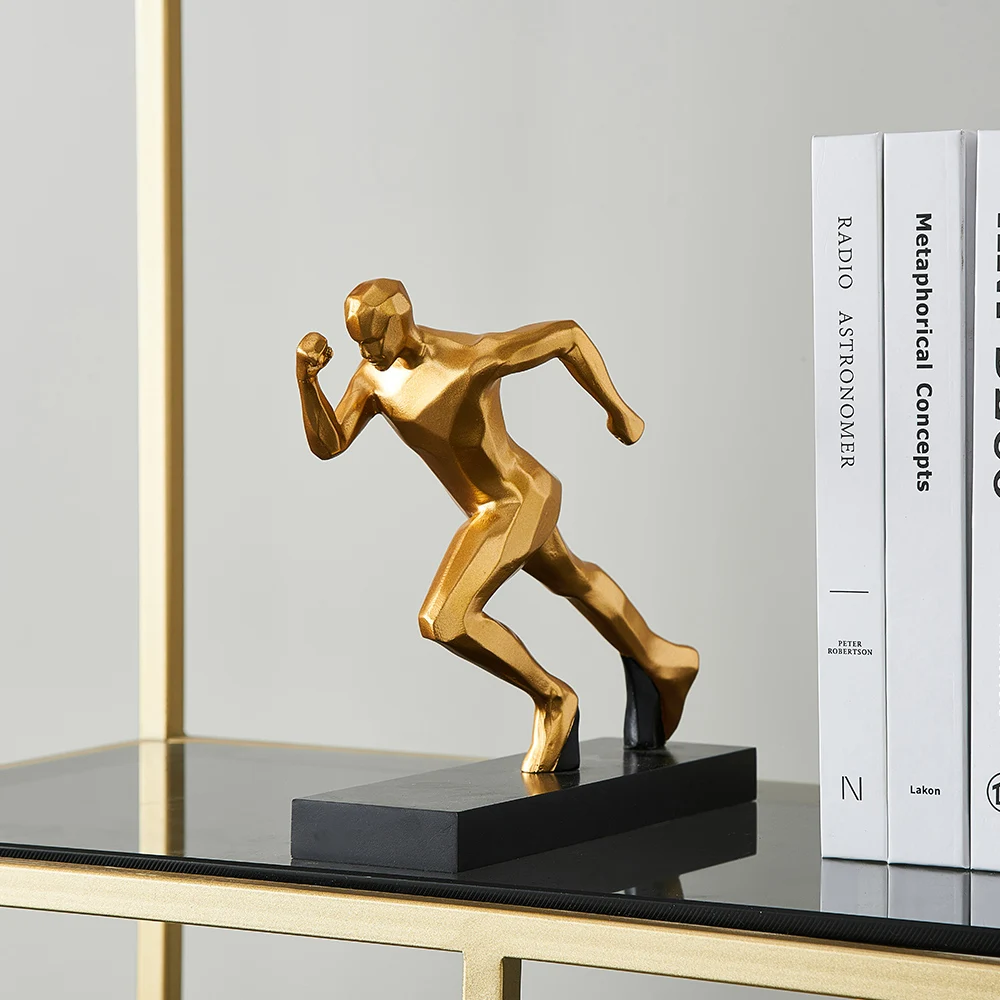 Creative Runners Ornaments Modern Home Decoration Resin Golden Figurines Office Accessories Supplies Gym Decoration