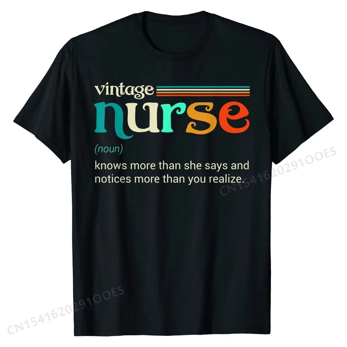 Vintage nurse noun definition knows more than she says funny T-Shirt Design T Shirts for Men Tops Shirt Plain