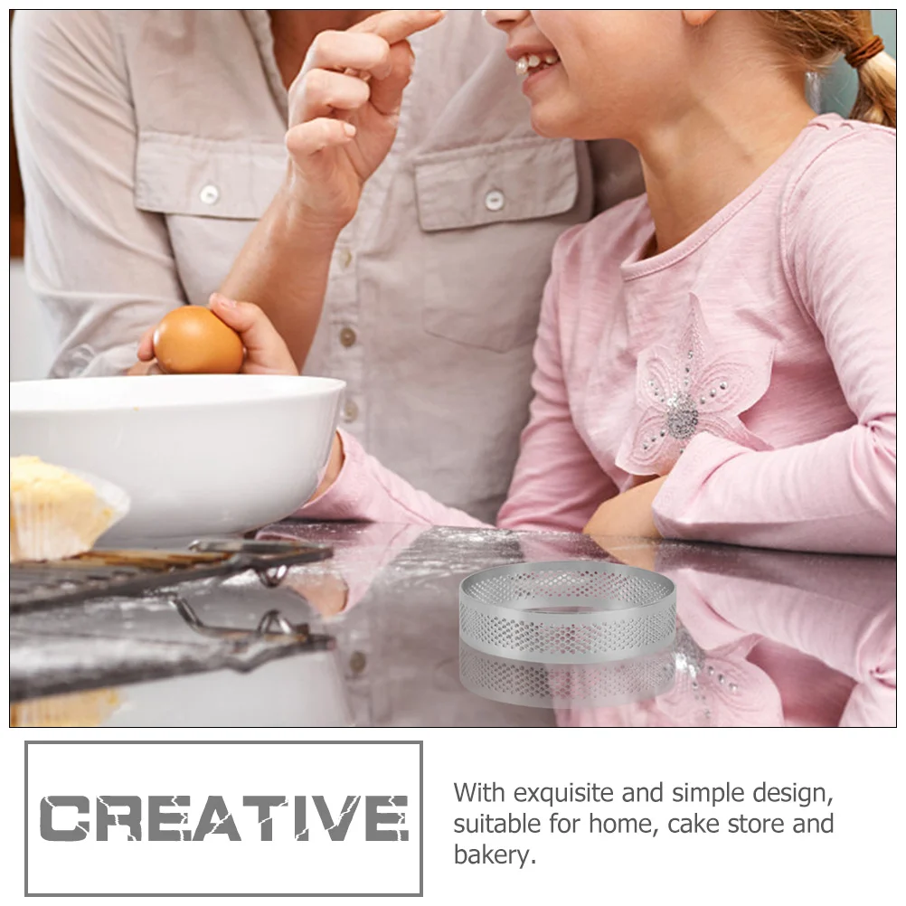 

2Pcs Mousse Cake Mold Round Stainless Steel Tart Rings Baking Gadget for Home Bakery Kitchen Tool Tart Ring