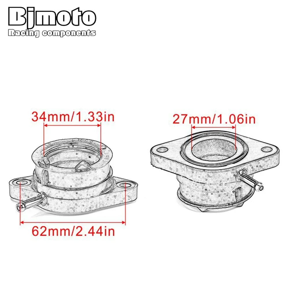 Motorcycle Carburetor Joint Intake Adjuster Interface Carb Adapter For Yamaha AG200 AG 200 1985 36X-13586-01