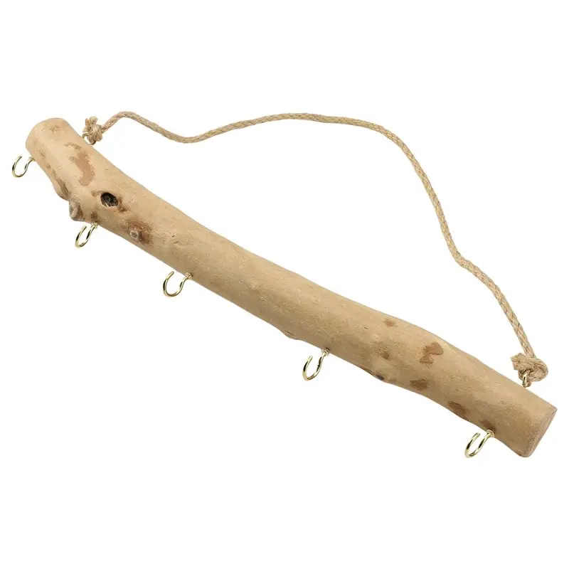 HLZS-1 PCS Wooden Hook Driftwood Hook Vintage Decor Supplies Easy To Use Branch Hanger Holder For Entryway Small Item Closet