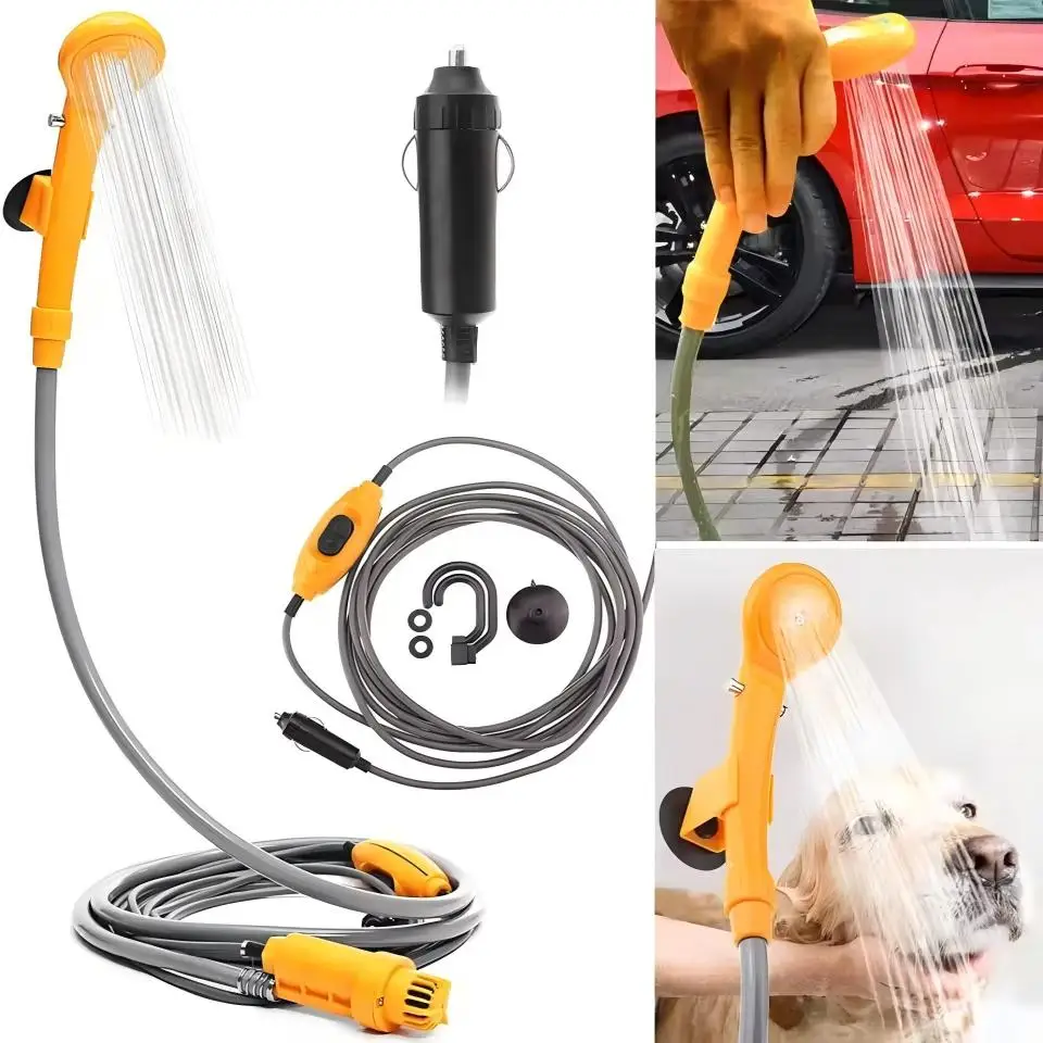 

Portable Outdoor Shower Kit DC 12V Camping Showers with Water Pump Outdoor Camping Travel Shower Car Shower Device Cleaning Tool