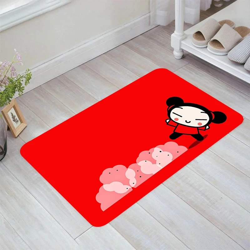 

Cute Cartoon Pucca Floor Mat Room Rugs Balcony Carpet Entrance of House Carpets Home Kitchen Rug Foot Doormat Door Mats Bathroom