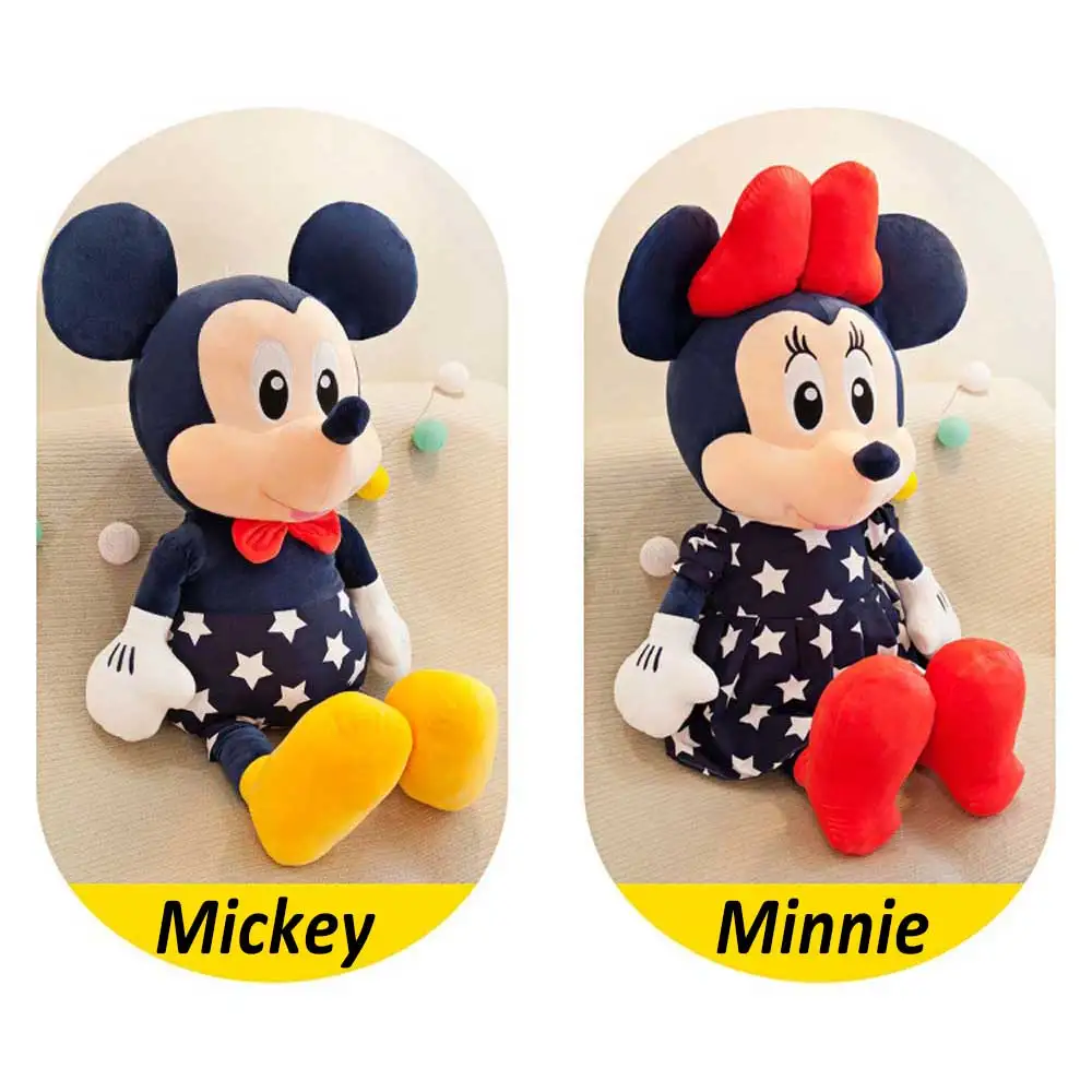 Disney Mickey e Minnie Mouse Plush Toy, Bonecas de Pelúcia Kawaii, Decoração para o lar, Presentes de aniversário para crianças, bebês, crianças, 35