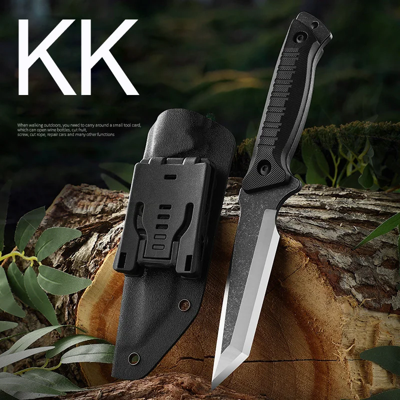 

KK Outdoor Knives with High Hardness, Sharp Edges, Portable Survival Knives, Multifunctional Tactical Knife Holders