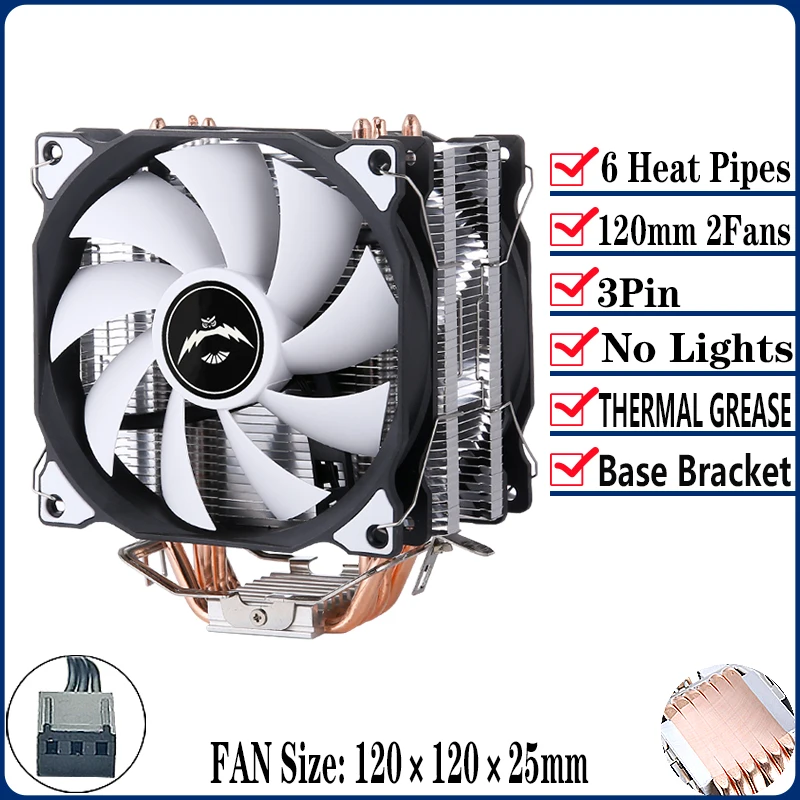 6Heat-pipes 2Fan3pin