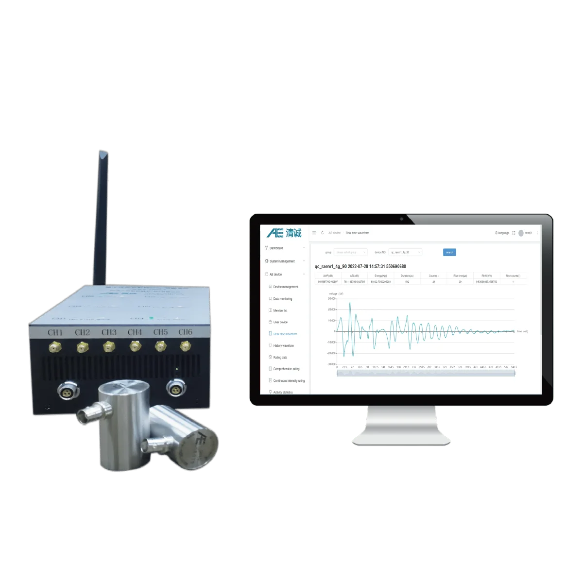 RAEM1-6 Multi-channel AE Testing System_ Clock Synchronization Function With Time Difference Location