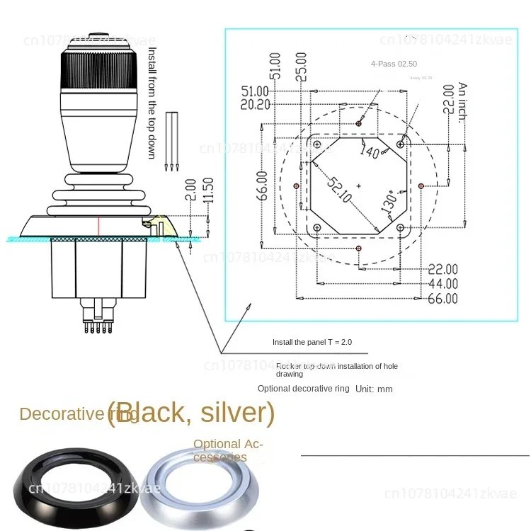 SMC45C Industrial Joystick Two Axis Control Lever Industrial Joystick Handle Hall Joystick Engineering Rotary Excavator