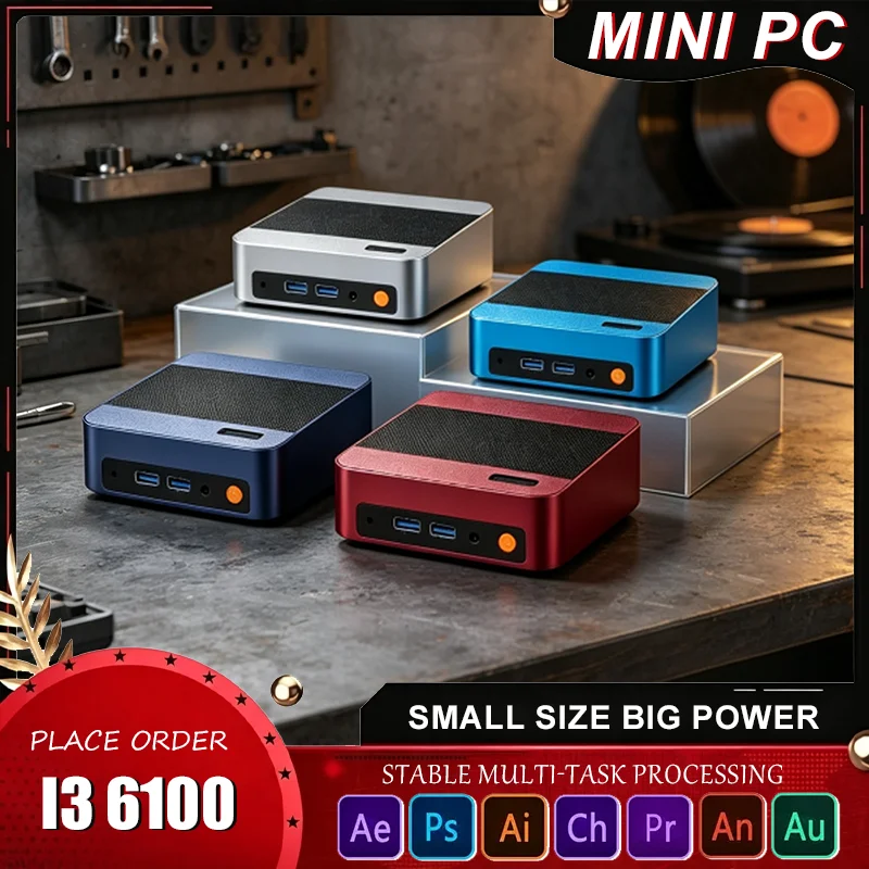 Core i3 6100 Gaming Small Desktop Gaming 16GB DDR4 1TB 2TB SSD WiFi6 BT5.2 HD Output for Office Gaming Use 2026 new