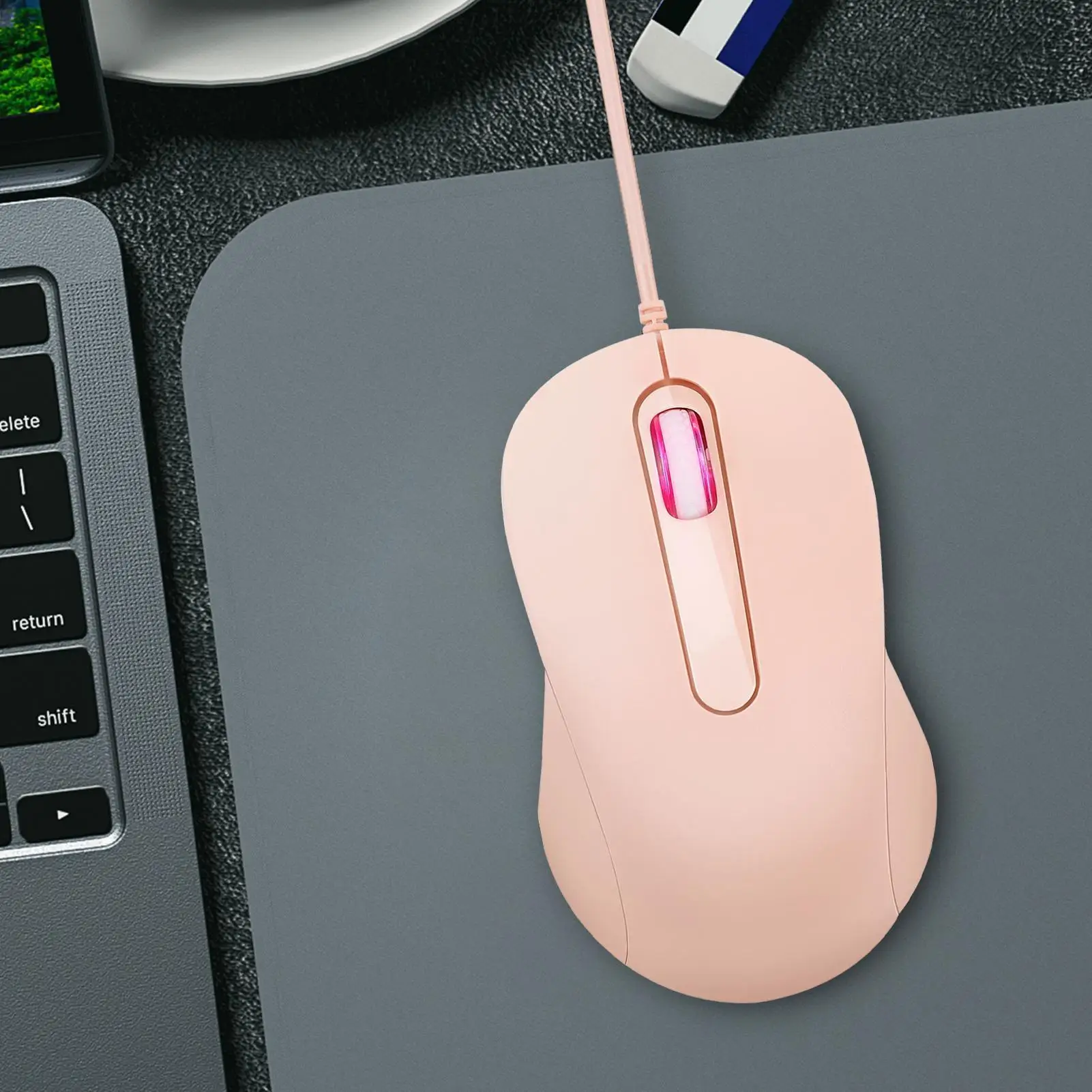 Mouse Komputer Mouse PC Berkabel Ergonomis Senyap Anti-Slip Aksesori Plug-And-Play untuk Desktop Sekolah Rumah Kantor Pria Wanita