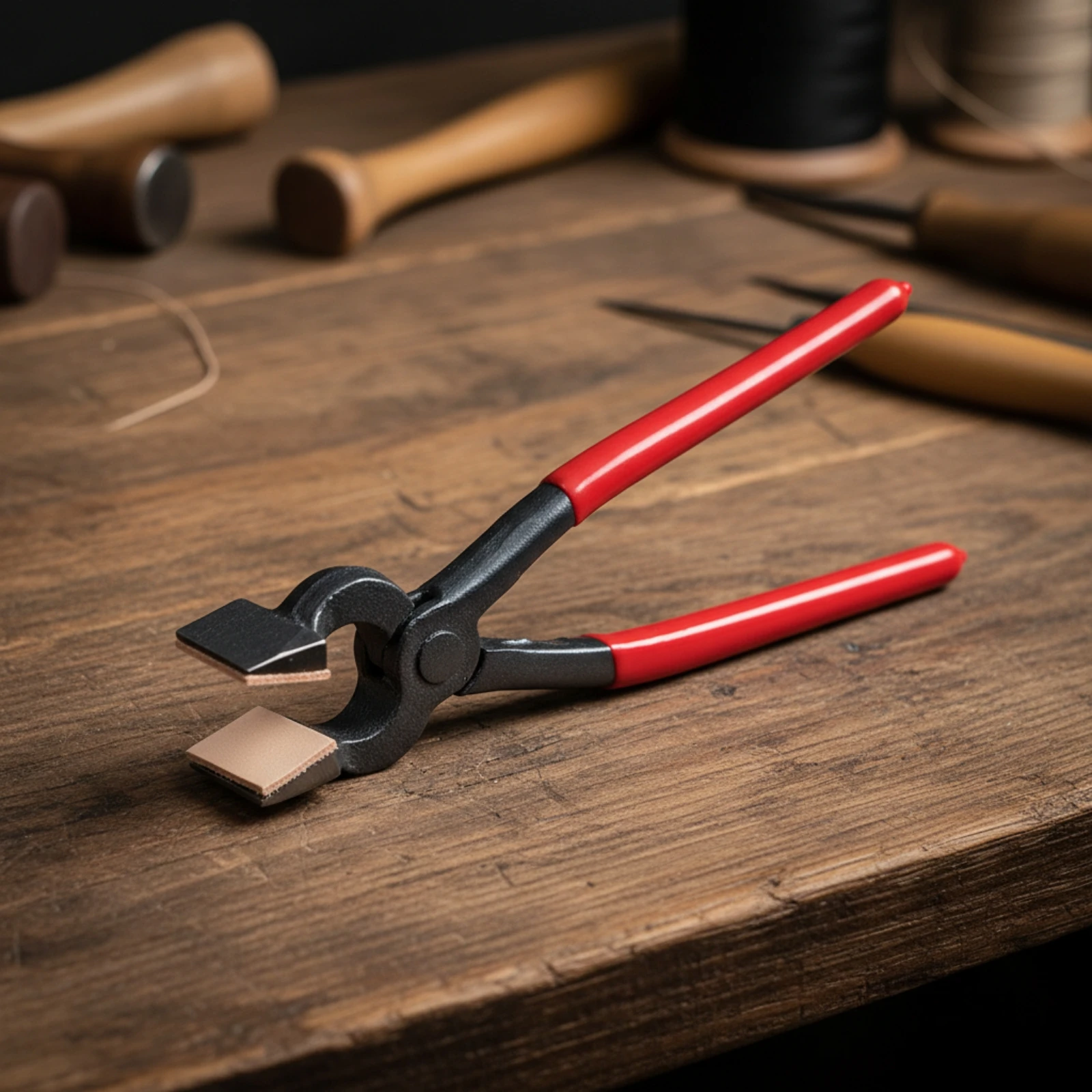 Leather Edge Folding Plier Scratch-Resistant Leather Creasing Plier Flattening Pliers Mark-Unmarked Flat Pliers Rubber-Coated