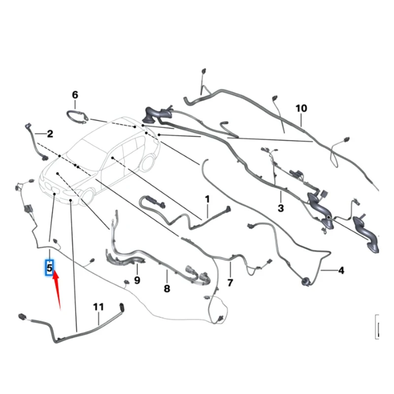 61129313607 Front Bumper Parking Sensor Wiring Harness For BMW F30 F32 320I 328I 430I 440I Replacement