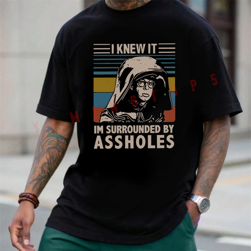 

I Knew It Dark Helmet Spaceballs T-Shirt Moto Cotton Men Hip Hop Streetwear Unisex Casual Fashionable Short Sleeve Tops