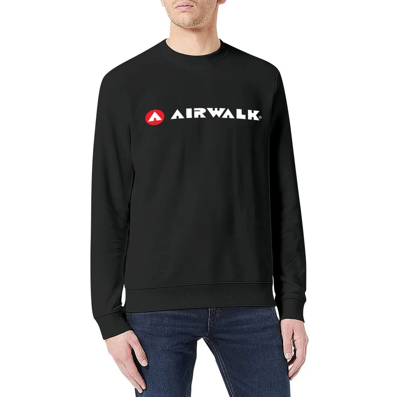 شعار Airwalk (نص أبيض) كلاسيكي تي شيرت بلوفر بلوزة رجالية عرق قميص رجالي ملابس رجالي مصممة شتوية رجل البلوز