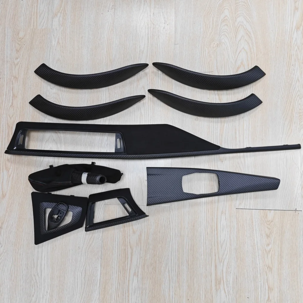 LHD Use 10pcs Glossy Carbon Fiber Matte Car Interior Trim Kit for BMW 3 4 Series 3GT F30 F32 F33 F35 F36 F82