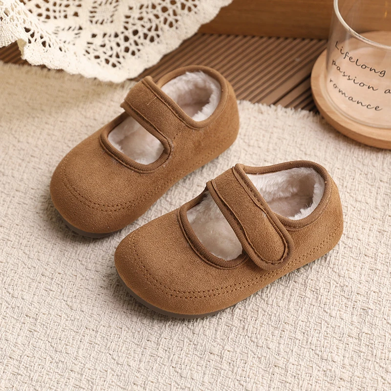 2025 Winter New Children's Shoes for Girls Simple Fashion Children's Shoes Solid Color Versatile Casual Shoes