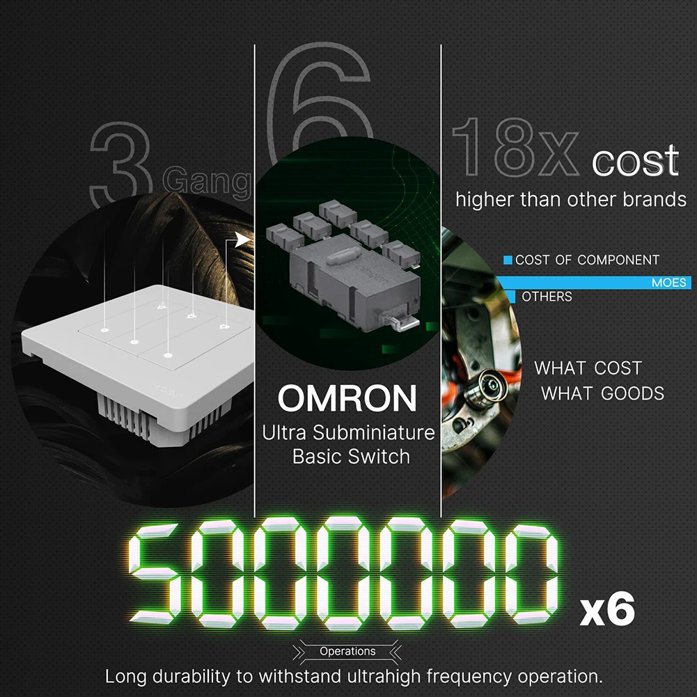 

Home Automation APP Controlled Dimmer Multi Control Association Operate Voltage 90-250V AC Flame-retardant Material