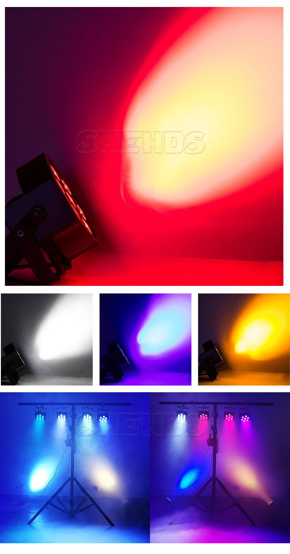 SHEHDS Festen Stecker 7x12W RGBW 4in1/7X18W RGBWA + UV 6in1 Mobile stecker LED Par Licht Für DJ Disco Party Weihnachten Dekoration – Detail 7