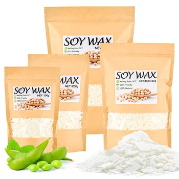 100g-1000g Natural Soy Wax DIY Handmade Candles Crafts Making Supplies 100% Additive-Free…