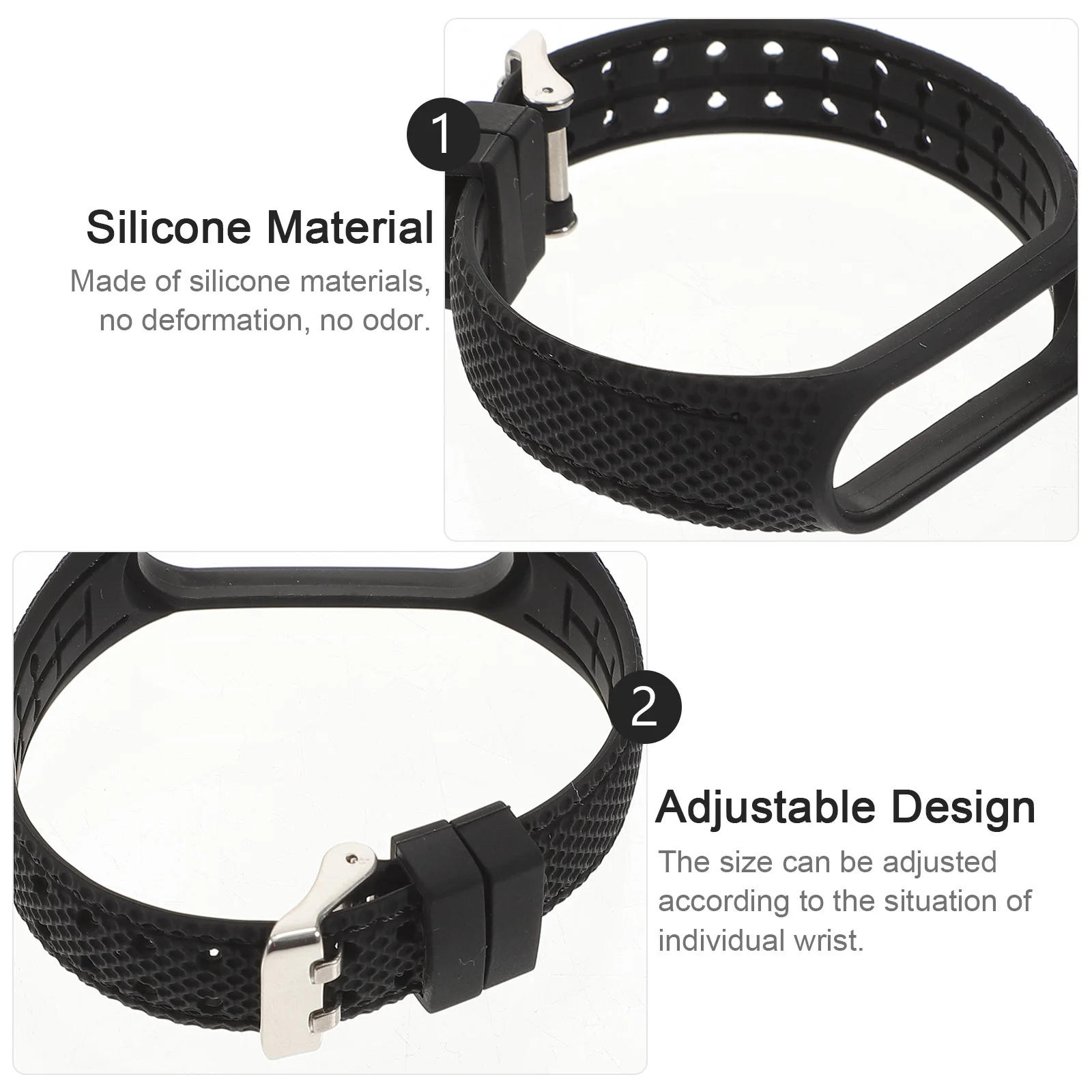 

Silicone Watchband Wear-Resistant Strap 5 6 Adjustable Comfortable Durable Attract Attention Fashion Item Professional