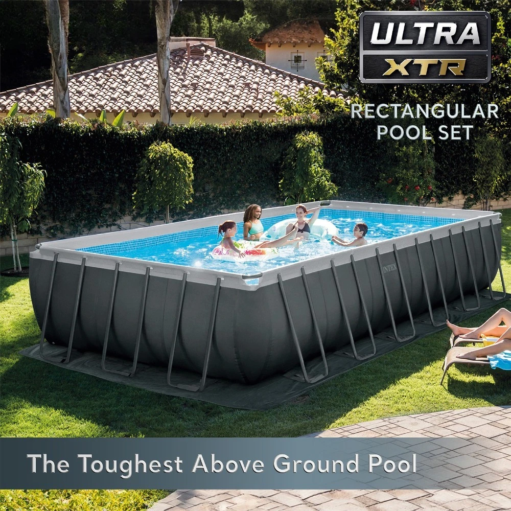 

Rectangular Ultra XTR Frame Swimming Pool 24ft x 12ft x 52in with Filter Pump