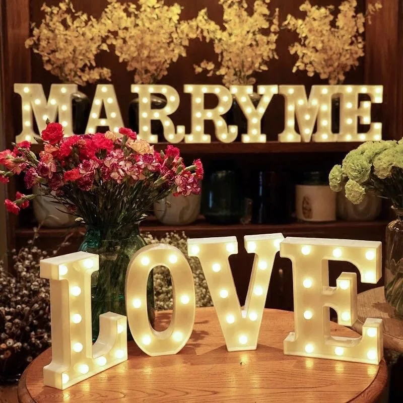 LED letter decorative creative birthday lights surprise decorations for a proposal in the trunk of a car