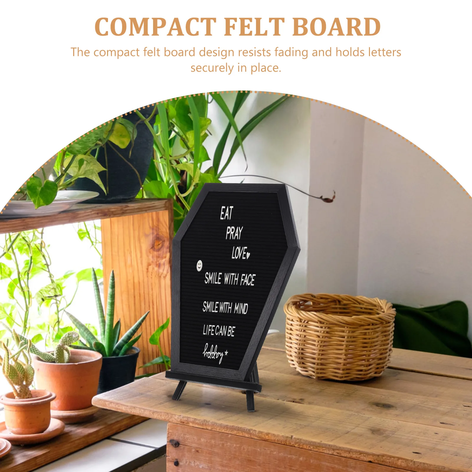 Coffin Message Board Chalkboard Sign Signs Shop Felt Letter Household Wooden Black