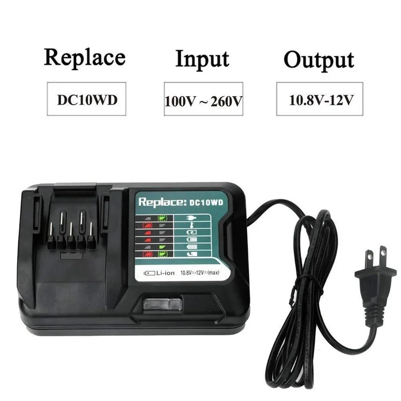 Fast Lithium Battery Charger For Makita 10.8V 12V Dc10Wd/Dc10Sb/Dc10Wc/Bl1015/Bl1016/Bl1021B/Bl1041B battery power tool charger