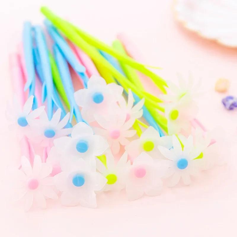 

Creative Colorful Flower Neutral Pen Discolored By Light Gel Silicone Student Writing Signature Pen Children's Fun Pen