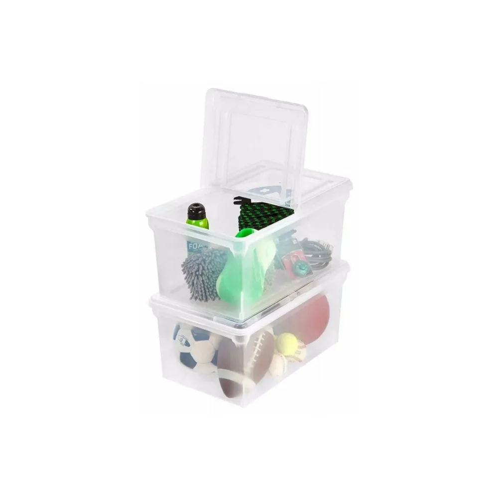 صندوق تخزين، لتعليق ملفات الحرف A مقاس (8.5 بوصة × 11 بوصة) - 11 جالون - شفاف #5