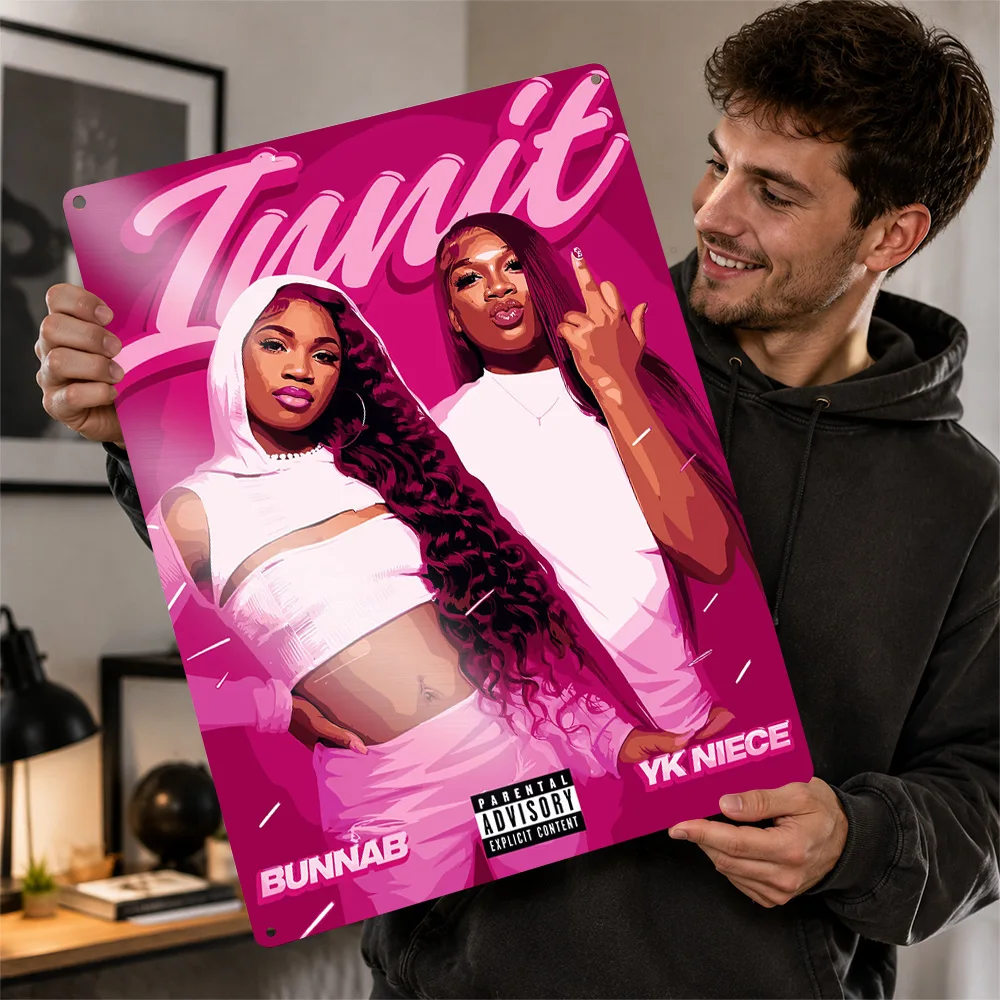 BunnaB YK Niece Tunnit Aluminum Poster Graphic Wall Art For Listening Room Personalized Metal Sign Record Collector Gift Idea