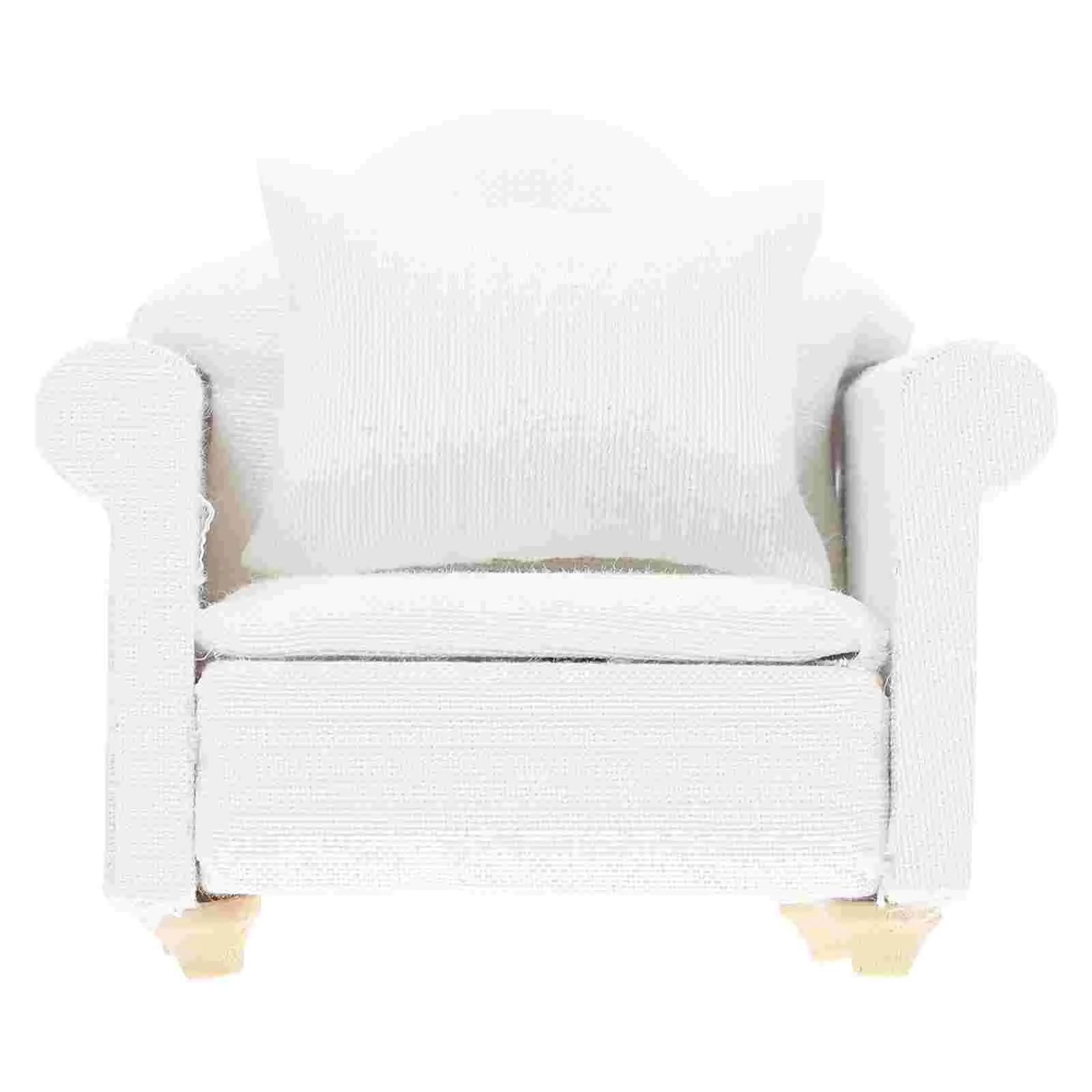 Mini Furniture Dollhouse Single Sofa with Room Scene Miniature Cotton Individual