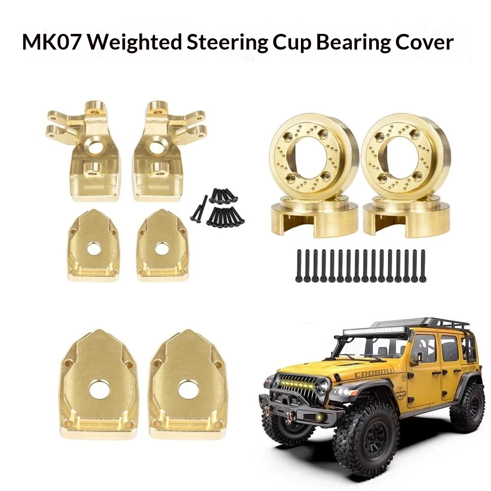 Brass Steering Knuckle Axle Counterweight Bearing Cover For Leiluo Mk07 1 7 Scale Rc Crawler Anti Rollover Upgrade Parts