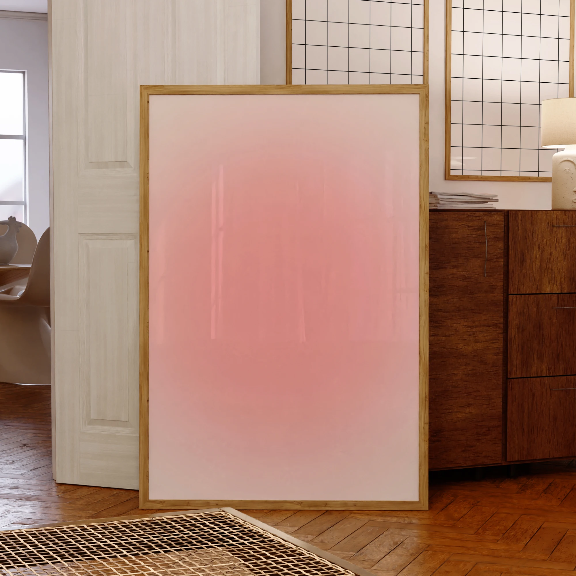 Modern Pink Glow Aura Abstract Pink Blur Wall Art Prints Canvas Painting Poster Picture For Living Room Home Decor image 2