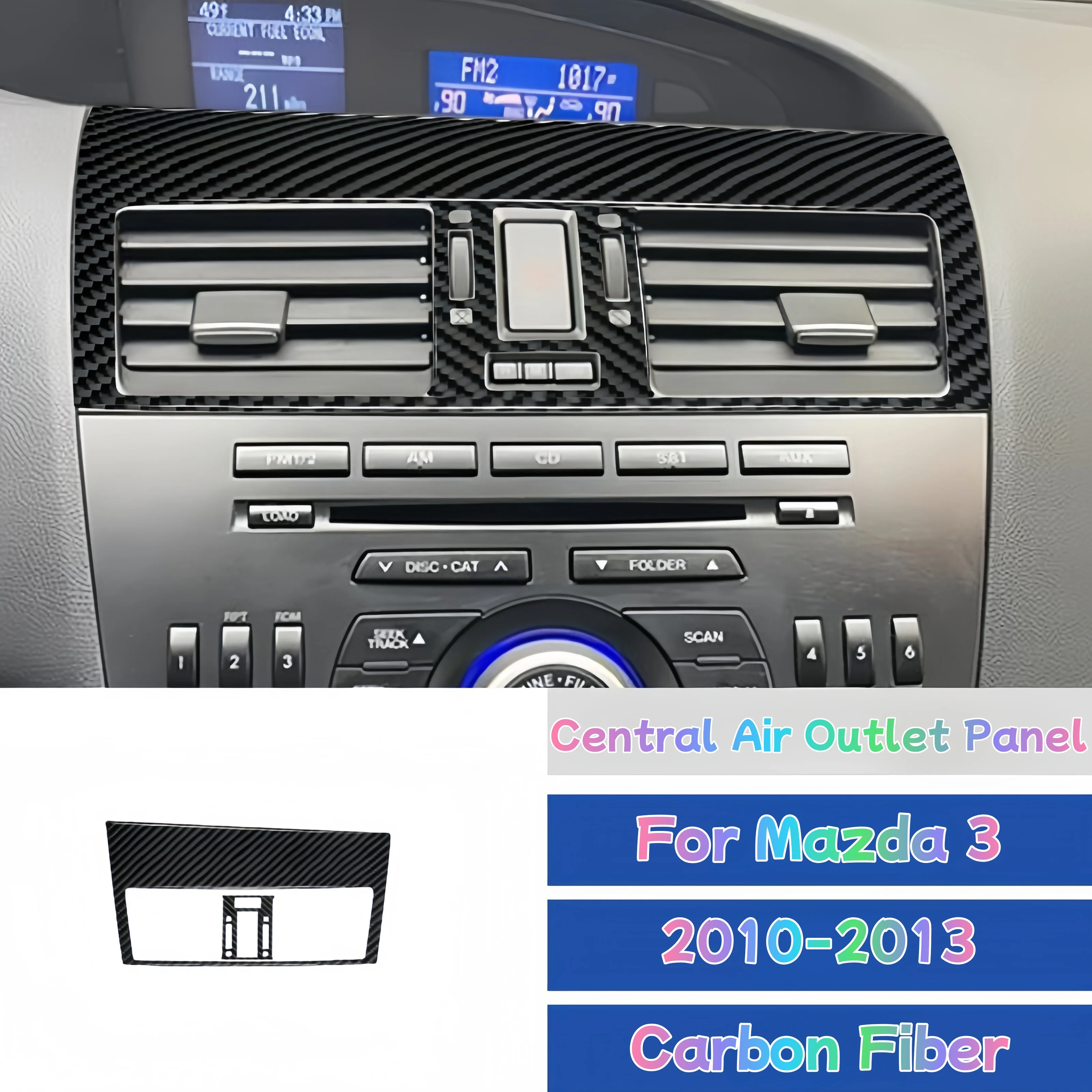 

Carbon Fiber Car Central Console Air Outlet Vent Trim Cover Decorative Sticker For Mazda 3 Axela 10-13 Accesorios Coche Interior
