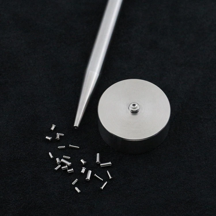 Stainless Steel rivets fixing tool set handbag lock Fasteners Kits women bag lock plate screw replacment Install device