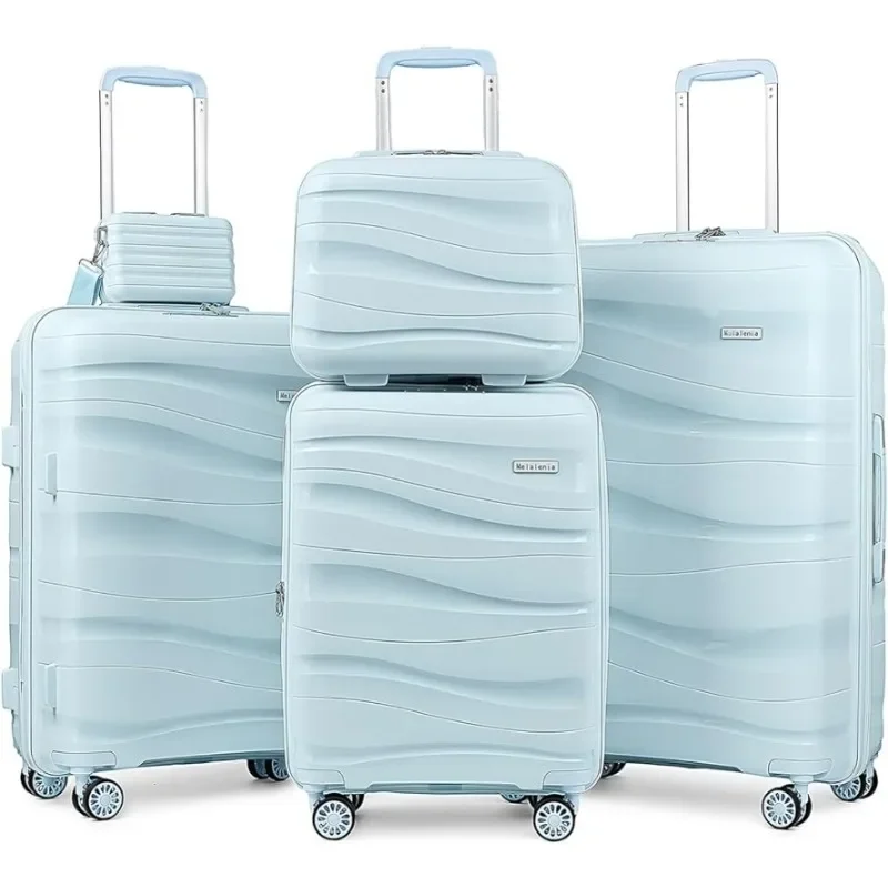 

5 piece set Expandable Suitcase Set, PP Hardshell Suitcase with Spinner Wheels,Lightweight Carry On Luggage with TSA Lock