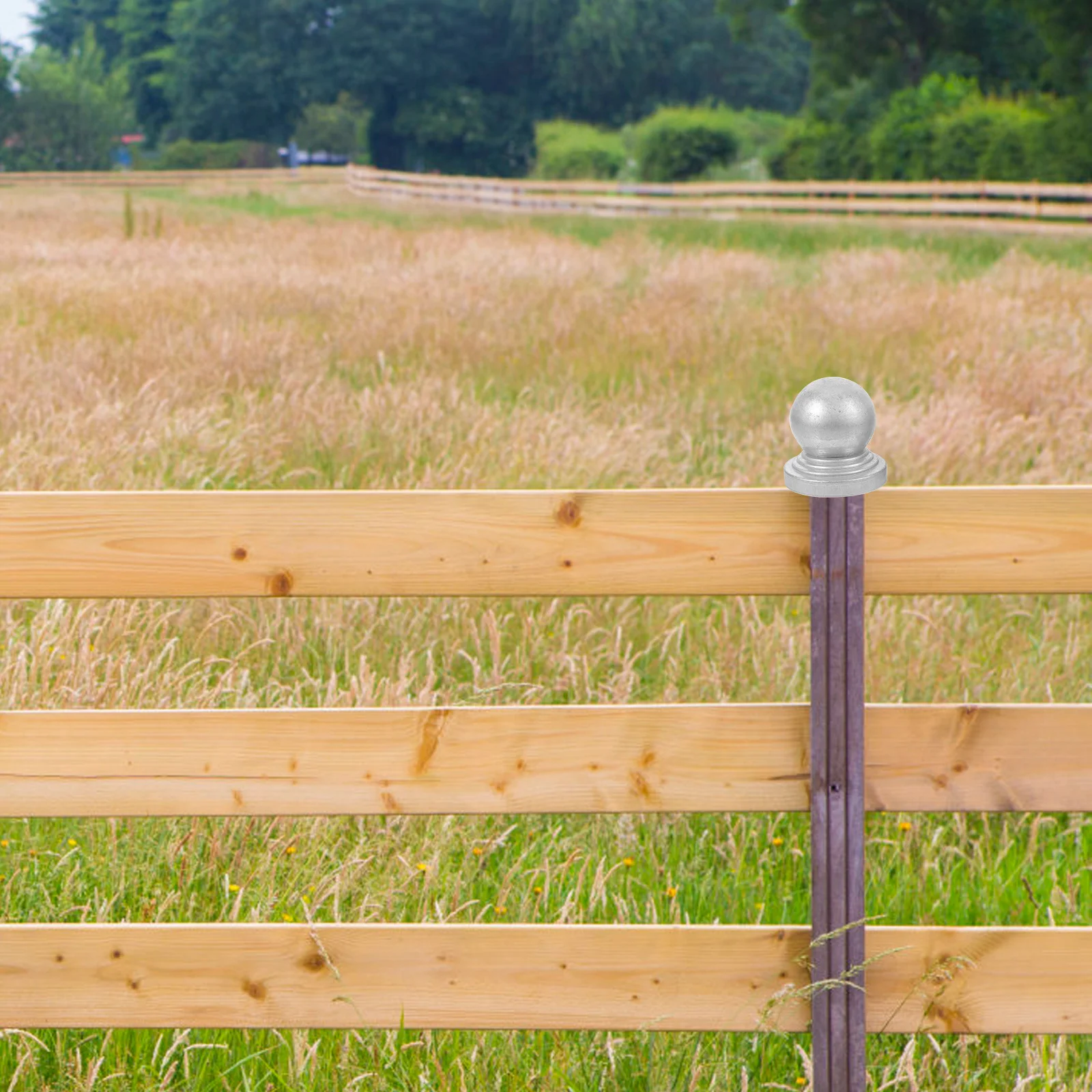 

4Pcs Metal Fence Post Caps Ball Shaped Iron Covers Garden Yard Protector Fence Post Tops Guardrail Caps Column Iron Cover