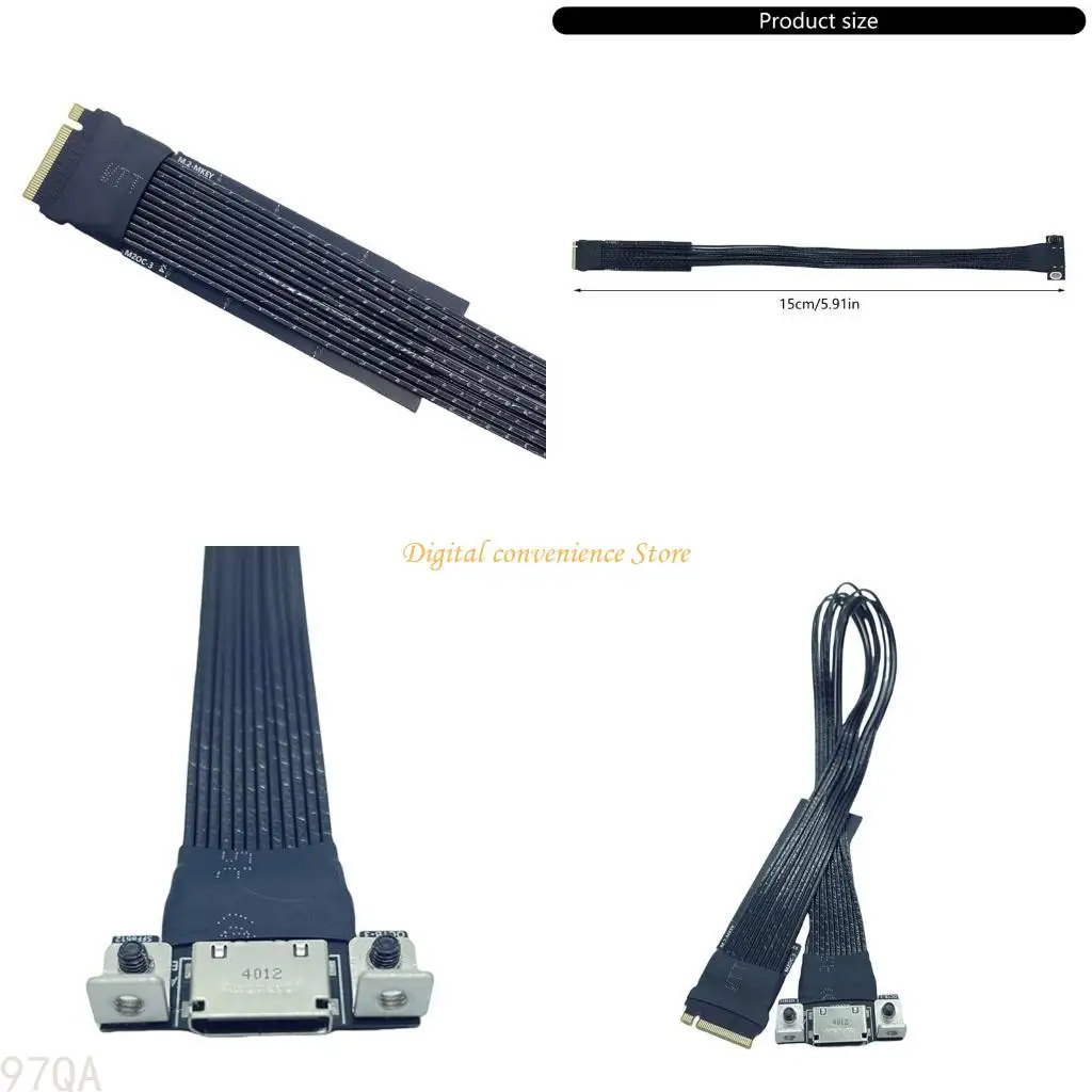 

97QA Extension Cable M.2 to Oculink 4i for M.2 Mkey NVME to SFF8611 PCIe4.0 Gen4