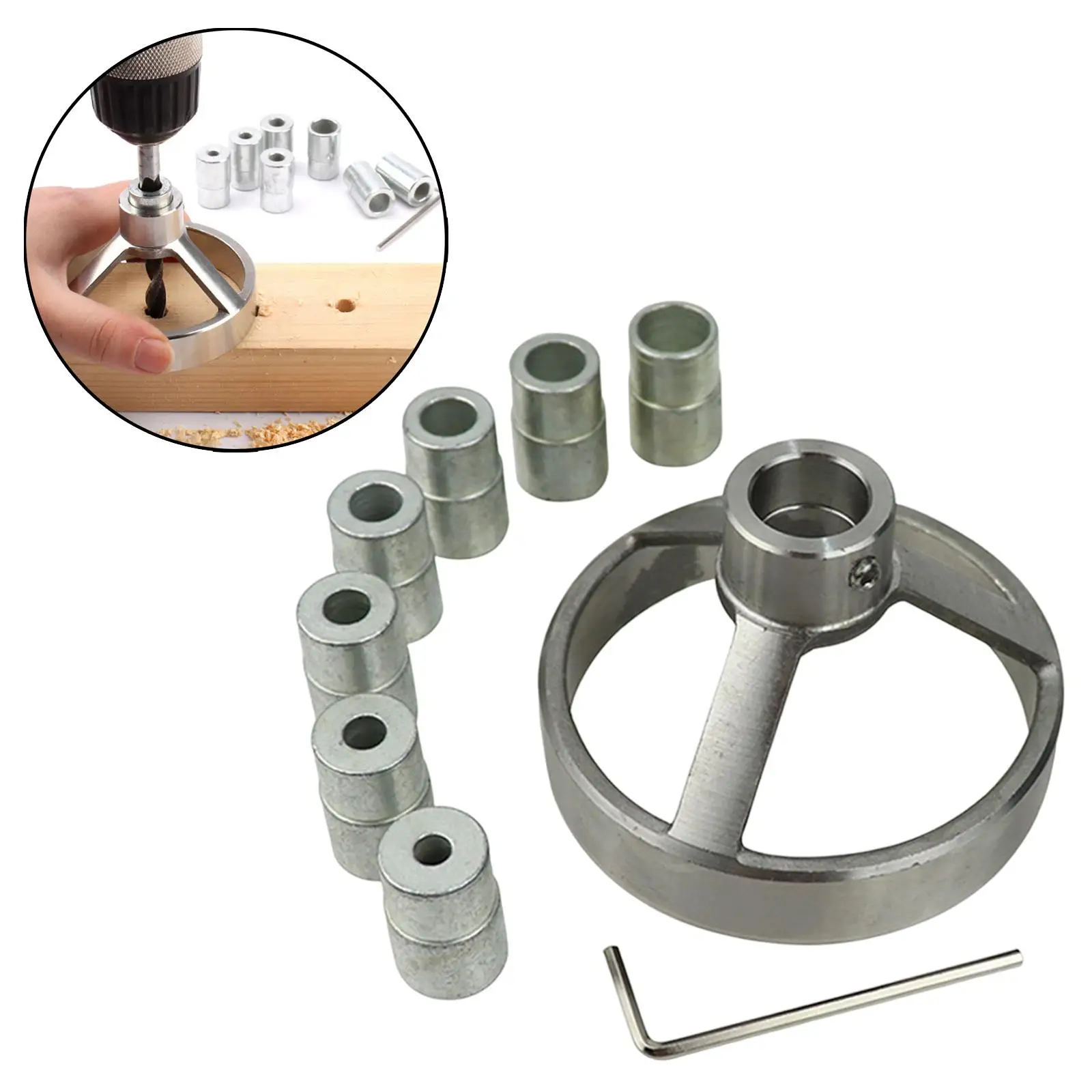 

Straight Hole Drilling Positioner Positioning Practical Durable Stainless Steel Drill Bit Hole Puncher for Woodworking Tools