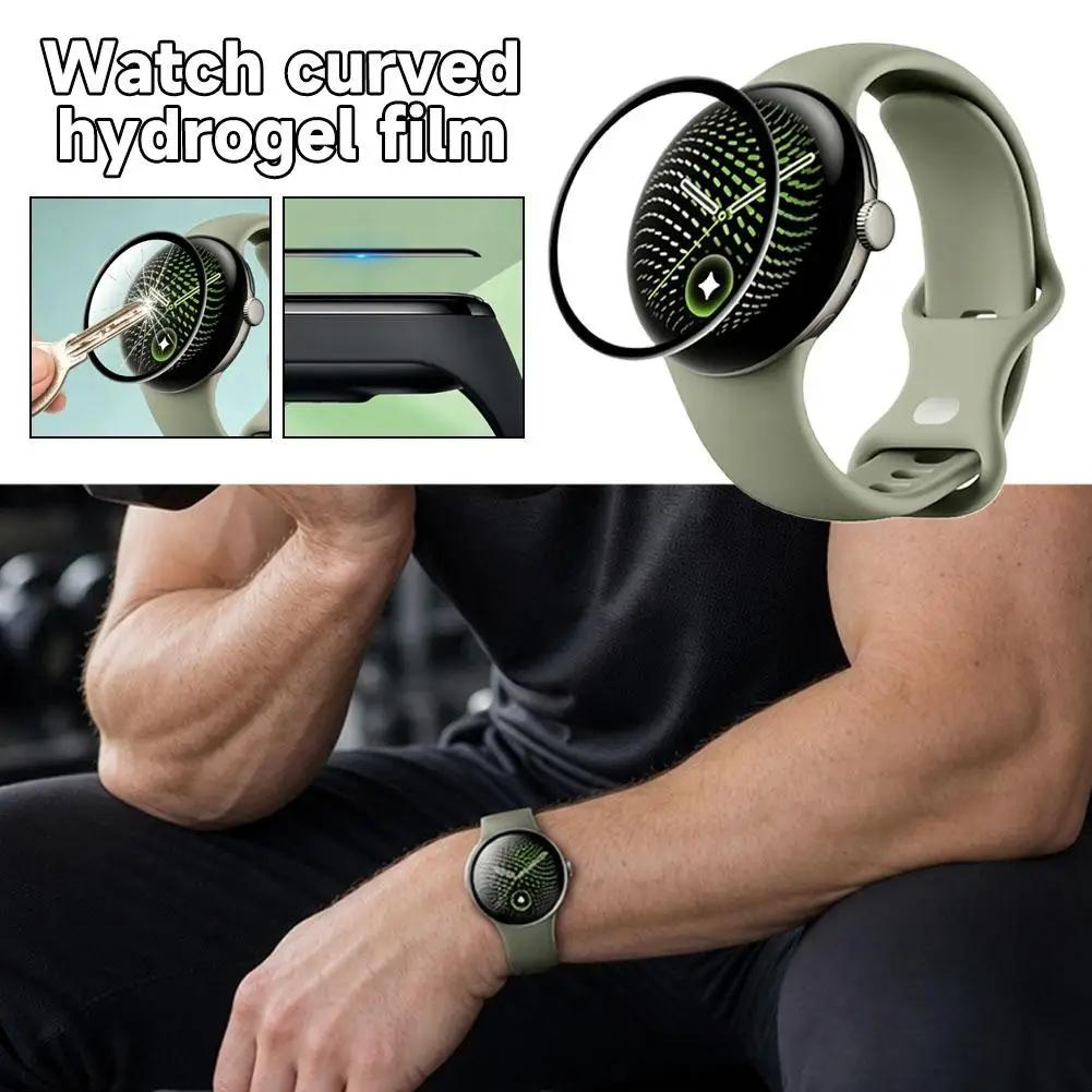 Hydrogel Screen Protector for Google Pixel Watch 5 3D Curved Full Coverage Flexible Composite Film Scratch Resistant